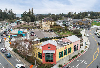 Aerial view of downtown Aptos