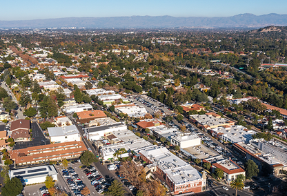 Aerial view of Los Gatos, CA