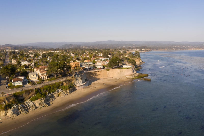 Santa Cruz CA coast view of Beachfront Homes