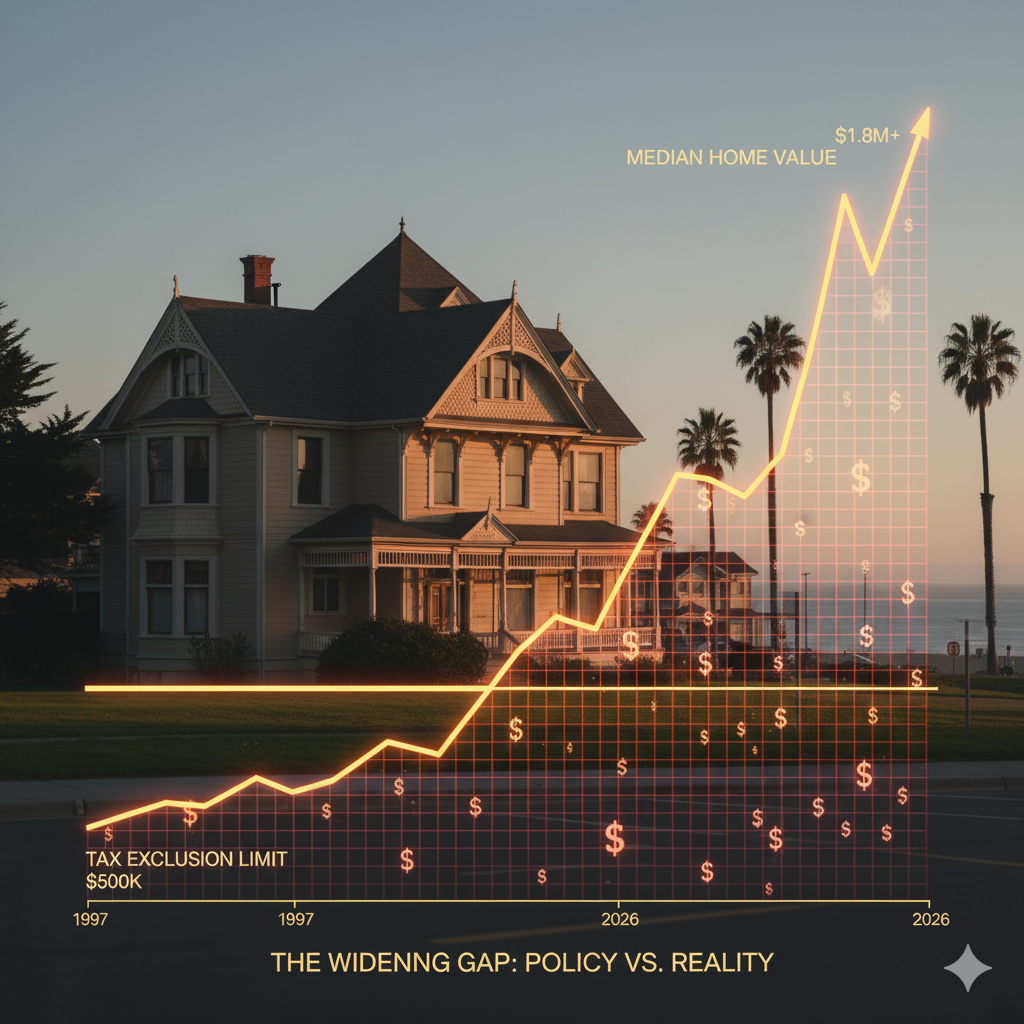 Chart showing the widening gap between government tax policy and homeowners reality