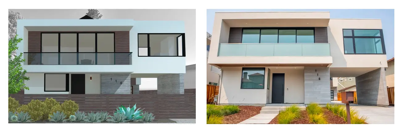 Homes Construction Rendering to Completion