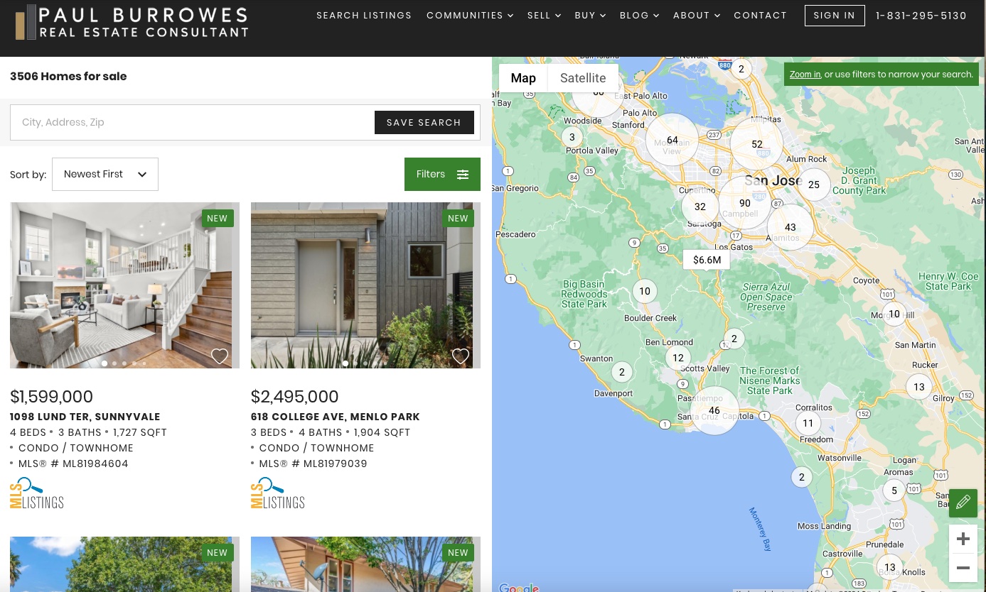 search home by area