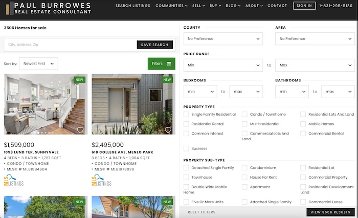 search homes by filter