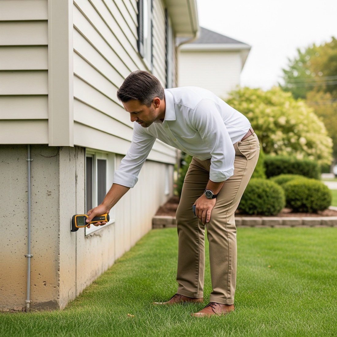 Home inspector previewing a home